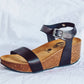 BLACK WEDGED WOMEN SANDAL