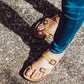 TAN LEATHER CASUAL SLIDE