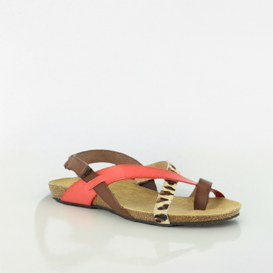 RED LEOPARD BROWN WOMEN SANDAL